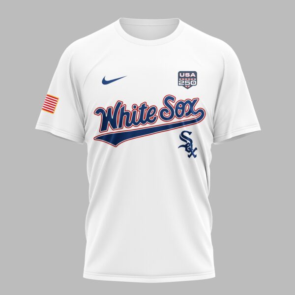 Alternative view of Chicago White Sox X 250 Years Of Freedom Premium T Shirt PVT003