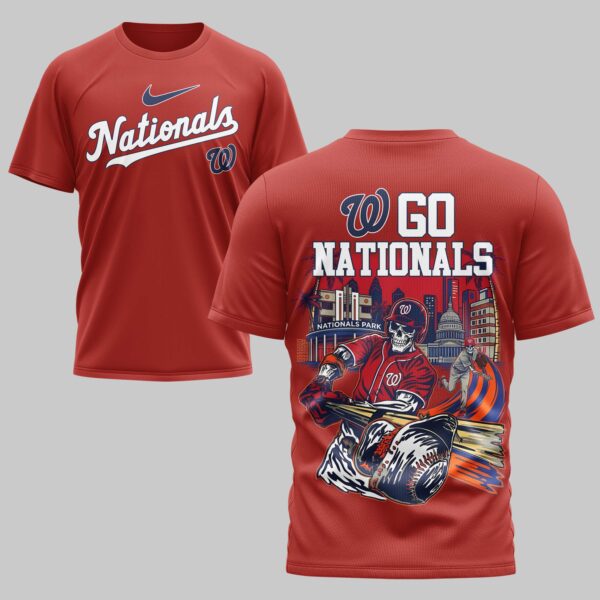 Washington Nationals x skull Mars Premium T-Shirt PL05