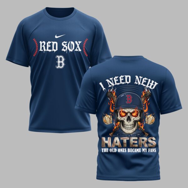 Boston Red Sox X Fire Skull Baseball Premium T Shirt PVT002