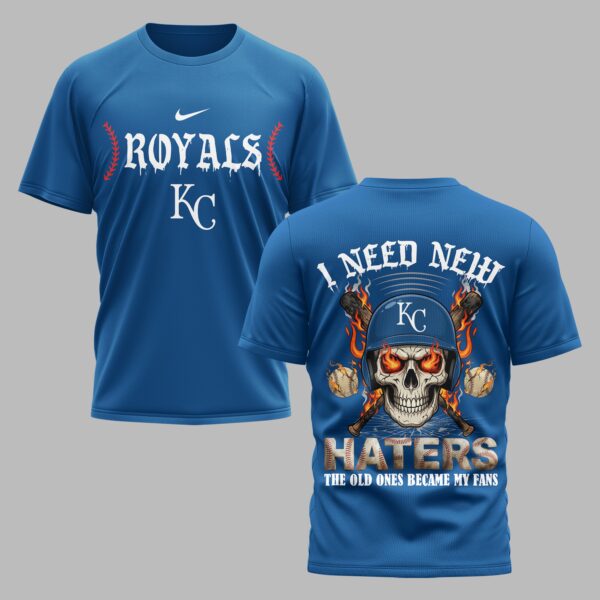 Kansas City Royals X Fire Skull Baseball Premium T Shirt PVT002