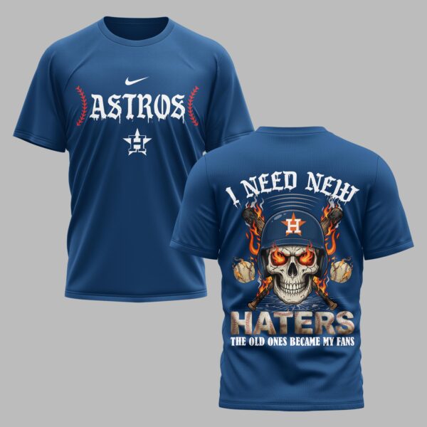 Houston Astros X Fire Skull Baseball Premium T Shirt PVT002