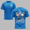 LA Dodgers “FOREVER - Not Just When We Win” Snoopy & Charlie Glitter Friendship Premium T-Shirt PH00002