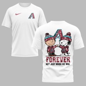 Arizona Diamondbacks “FOREVER - Not Just When We Win” Snoopy & Charlie Glitter Friendship Premium T-Shirt PH00002