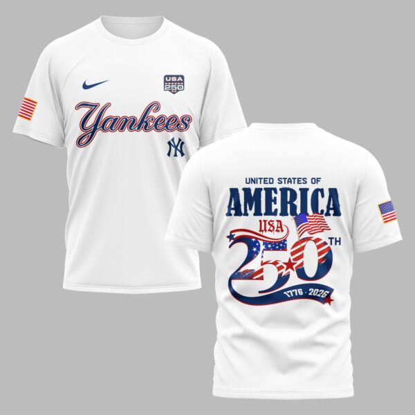 New York Yankees X 250 Years Of Freedom Premium T Shirt PVT003