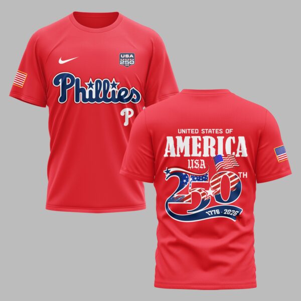 Philadelphia Phillies X 250 Years Of Freedom Premium T Shirt PVT003