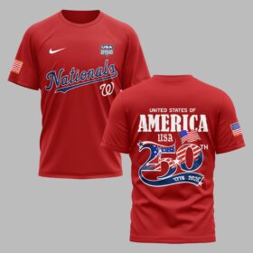 Washington Nationals X 250 Years Of Freedom Premium T Shirt PVT003
