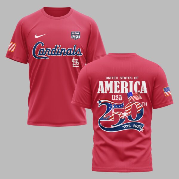 St. Louis Cardinals X 250 Years Of Freedom Premium T Shirt PVT003