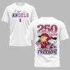 Los Angeles Angels 250th Freedom Anniversary Snoopy & Charlie Friendship Premium T-Shirt PH00003