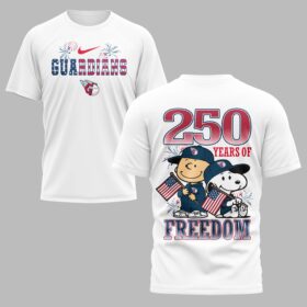 Cleveland Guardians 250th Freedom Anniversary Snoopy & Charlie Friendship Premium T-Shirt PH00003