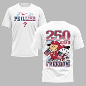 Philadelphia Phillies 250th Freedom Anniversary Snoopy & Charlie Friendship Premium T-Shirt PH00003