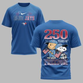 Toronto Blue Jays 250th Freedom Anniversary Snoopy & Charlie Friendship Premium T-Shirt PH00003
