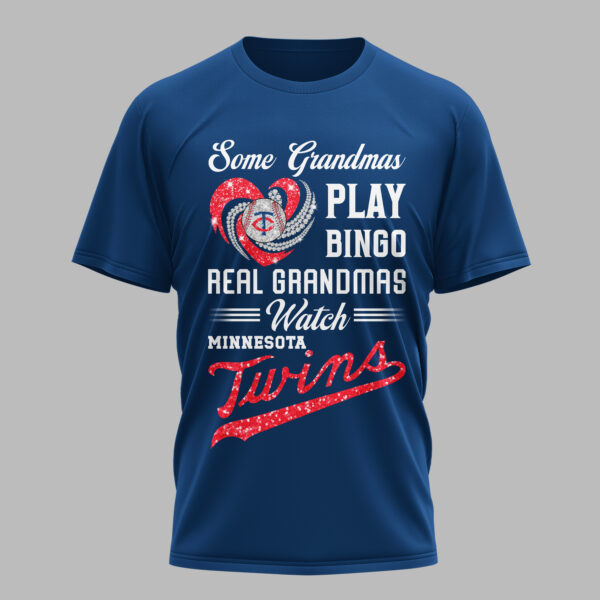Minnesota Twins X Heart Diamond Some Grandmas Play Bingo Real Grandmas Watch T Shirt PVT004