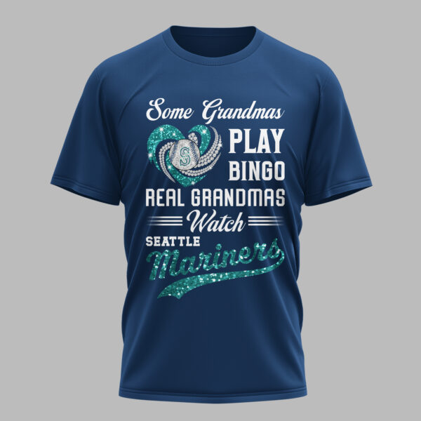 Seattle Mariners X Heart Diamond Some Grandmas Play Bingo Real Grandmas Watch T Shirt PVT004