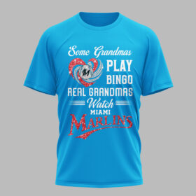 Miami Marlins X Heart Diamond Some Grandmas Play Bingo Real Grandmas Watch T Shirt PVT004