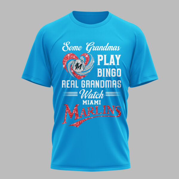 Miami Marlins X Heart Diamond Some Grandmas Play Bingo Real Grandmas Watch T Shirt PVT004