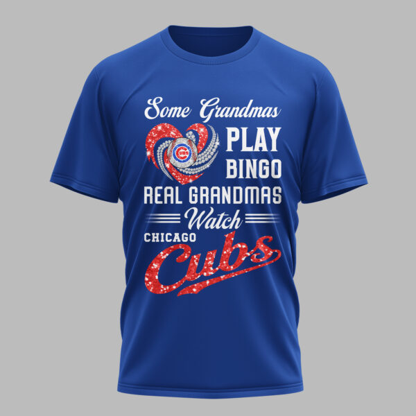 Chicago Cubs X Heart Diamond Some Grandmas Play Bingo Real Grandmas Watch T Shirt PVT004