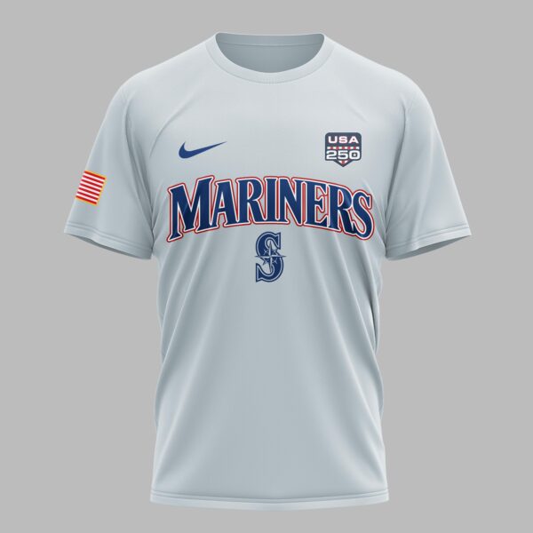 Alternative view of Seattle Mariners X 250 Years Of Freedom Premium T Shirt PVT003