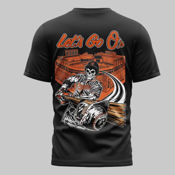Alternative view of Baltimore Orioles x skull Mars Premium T-Shirt PL05