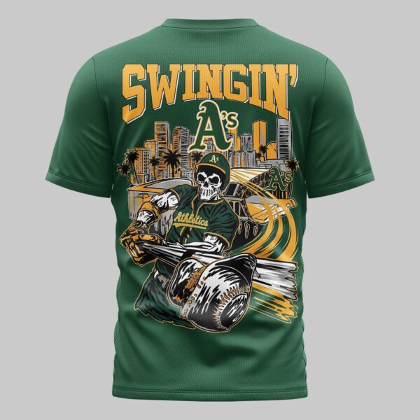 Alternative view of Oakland Athletics x skull Mars Premium T-Shirt PL05