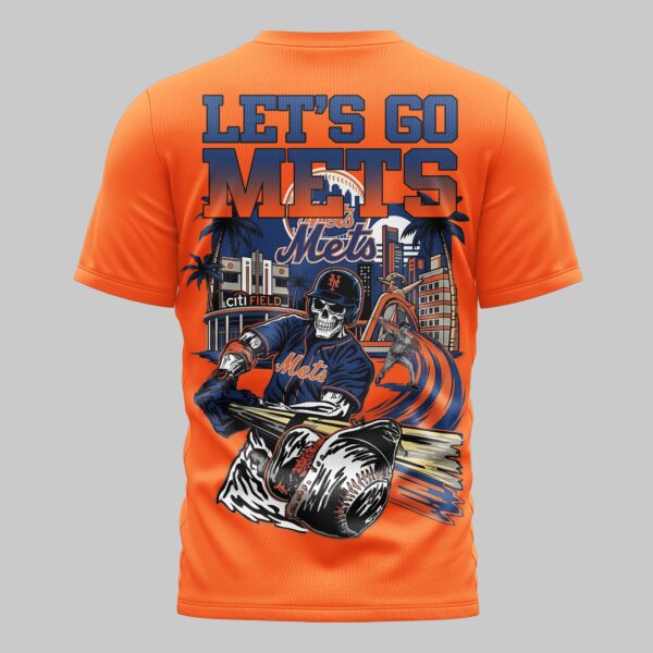 Alternative view of New York Mets x skull Mars Premium T-Shirt PL05