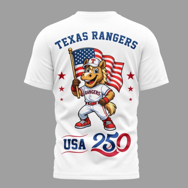Alternative view of Texas Rangers x 250 Years Of America Premium T-Shirt 003