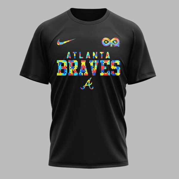 Alternative view of Atlanta Braves x Autism Awareness Premium T-Shirt 006