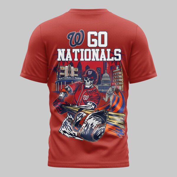 Alternative view of Washington Nationals x skull Mars Premium T-Shirt PL05