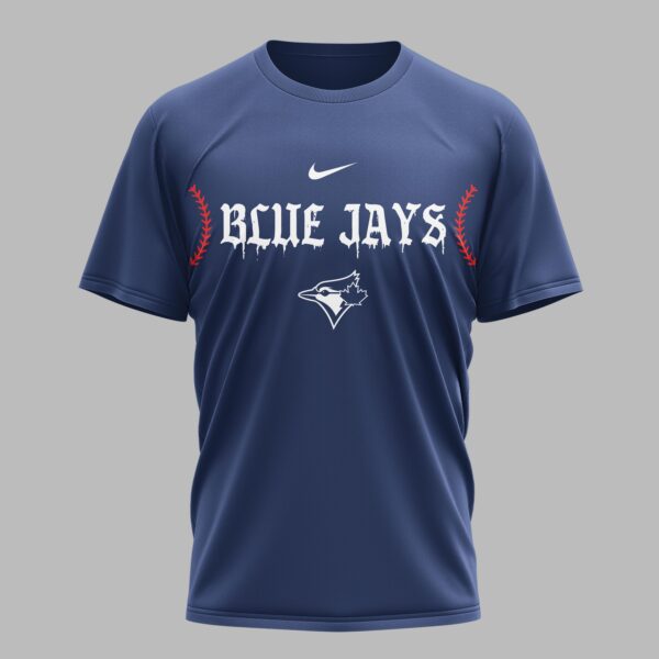 Alternative view of Toronto Blue Jays X Fire Skull Baseball Premium T Shirt PVT002