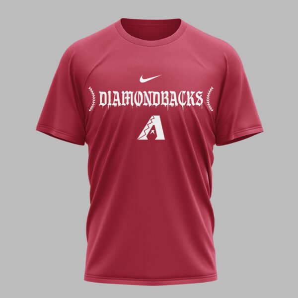 Alternative view of Arizona Diamondbacks X Fire Skull Baseball Premium T Shirt PVT002