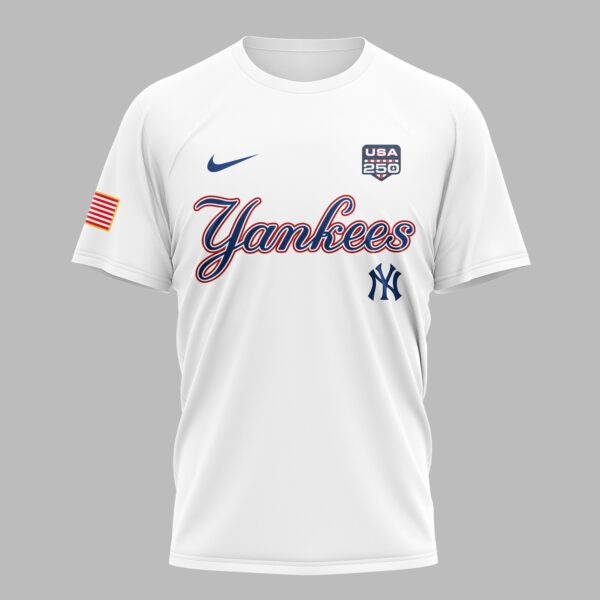 Alternative view of New York Yankees X 250 Years Of Freedom Premium T Shirt PVT003