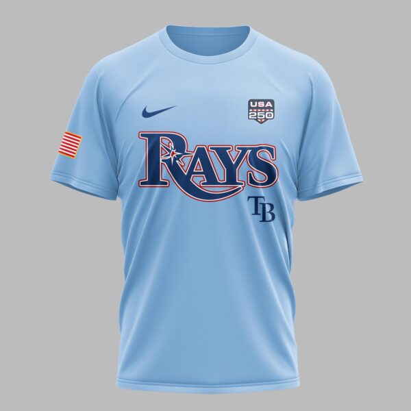 Alternative view of Tampa Bay Rays X 250 Years Of Freedom Premium T Shirt PVT003