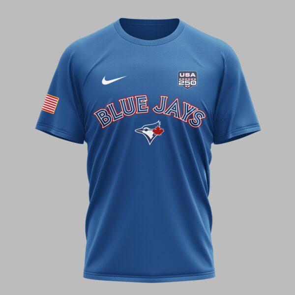Alternative view of Toronto Blue Jays X 250 Years Of Freedom Premium T Shirt PVT003