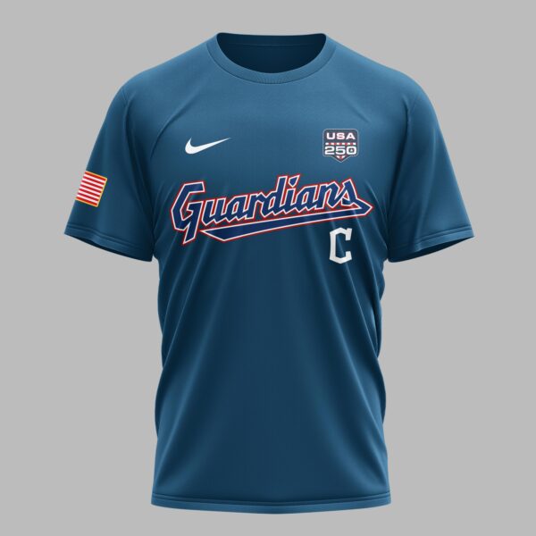 Alternative view of Cleveland Guardians X 250 Years Of Freedom Premium T Shirt PVT003