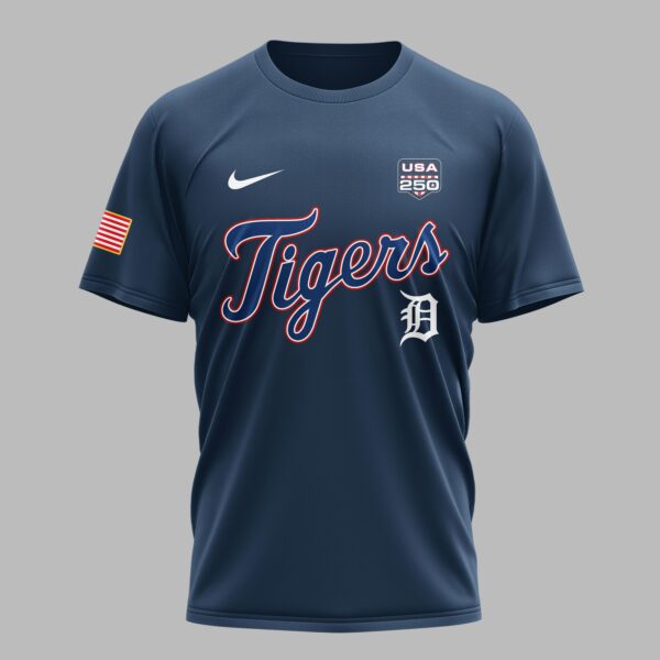 Alternative view of Detroit Tigers X 250 Years Of Freedom Premium T Shirt PVT003