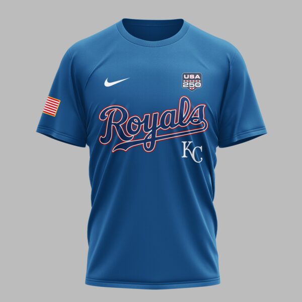 Alternative view of Kansas City Royals X 250 Years Of Freedom Premium T Shirt PVT003