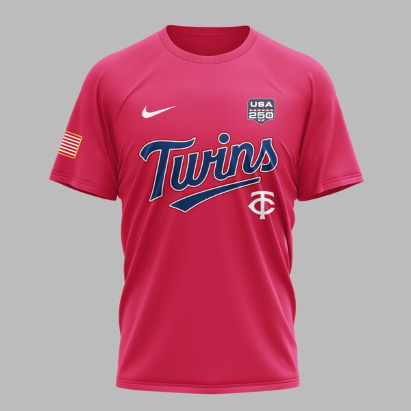 Alternative view of Minnesota Twins X 250 Years Of Freedom Premium T Shirt PVT003