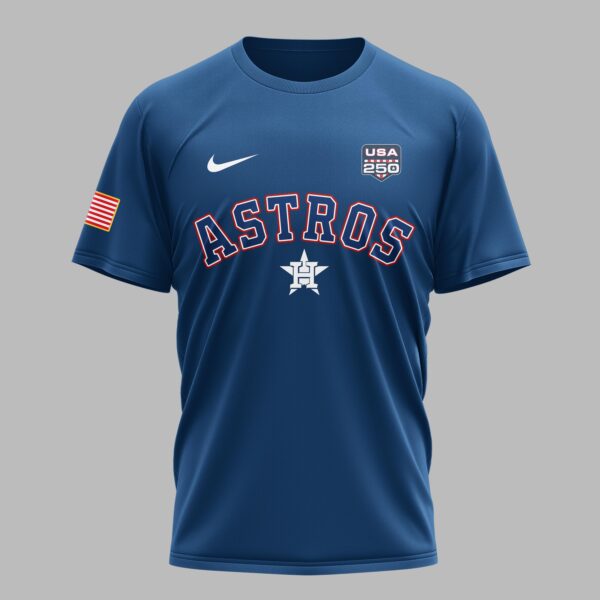 Alternative view of Houston Astros X 250 Years Of Freedom Premium T Shirt PVT003