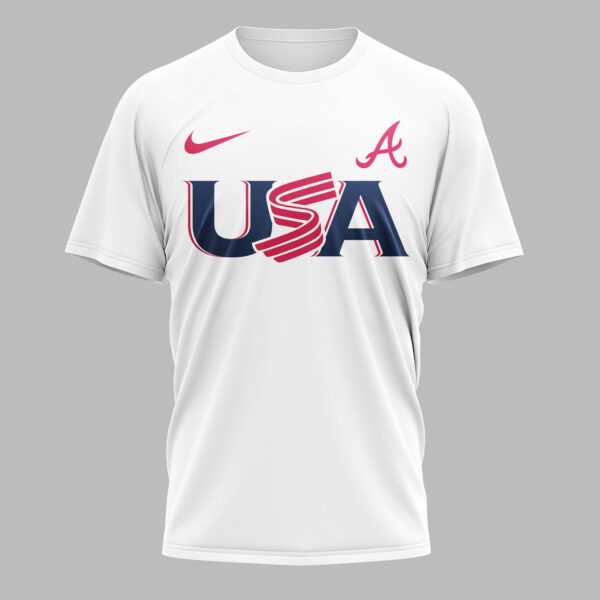 Alternative view of Atlanta Braves Celebrating America’s 250th Premium T-shirt LT0003