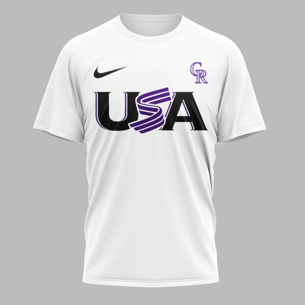 Alternative view of Colorado Rockies Celebrating America’s 250th Premium T-shirt LT0003