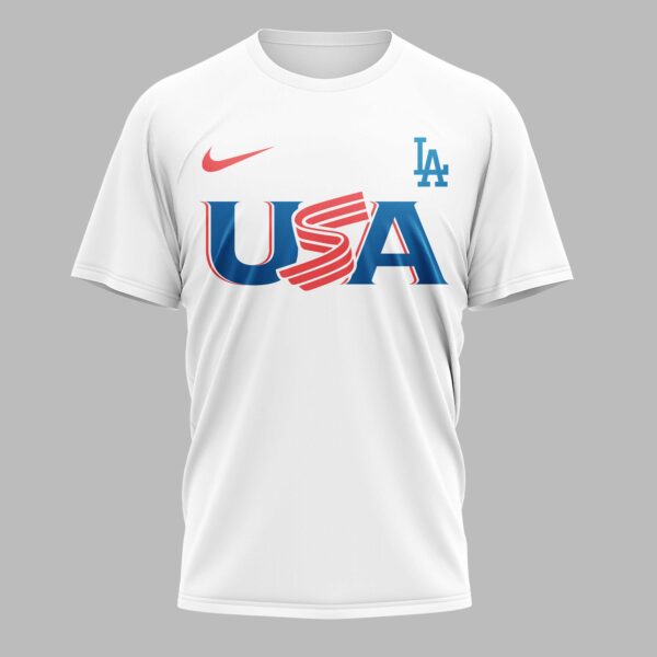 Alternative view of Los Angeles Dodgers Celebrating America’s 250th Premium T-shirt LT0003