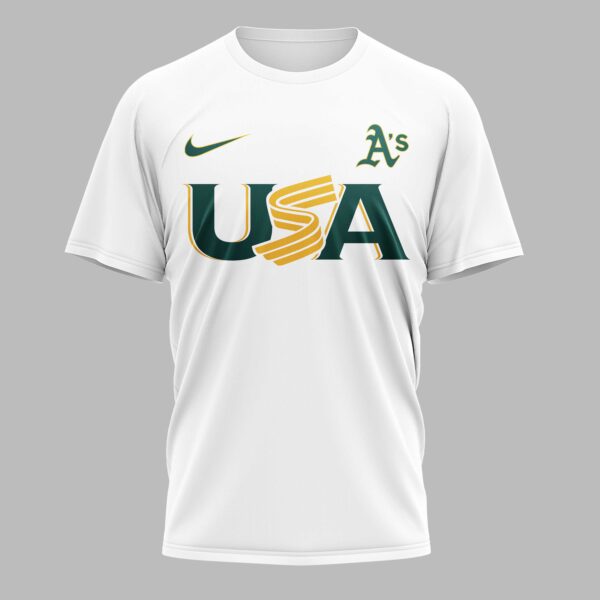 Alternative view of Oakland Athletics Celebrating America’s 250th Premium T-shirt LT0003