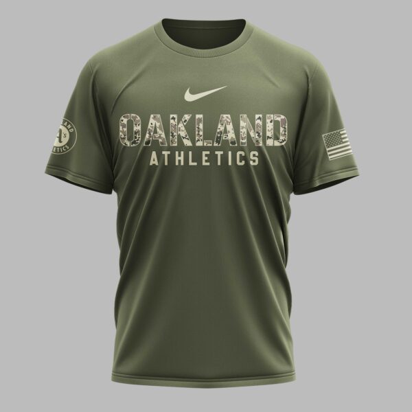 Alternative view of Oakland Athletics Military Appreciation Premium T-shirt LT0004
