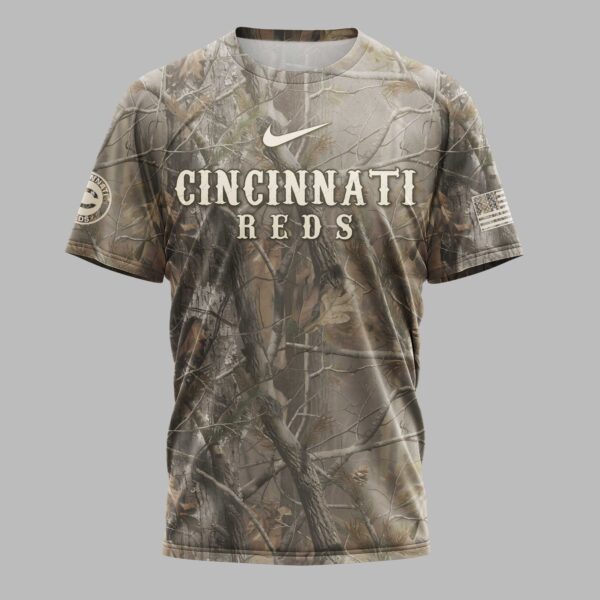 Alternative view of Cincinnati Reds “Hunting in My Veins” Camo Premium T-Shirt LT0005