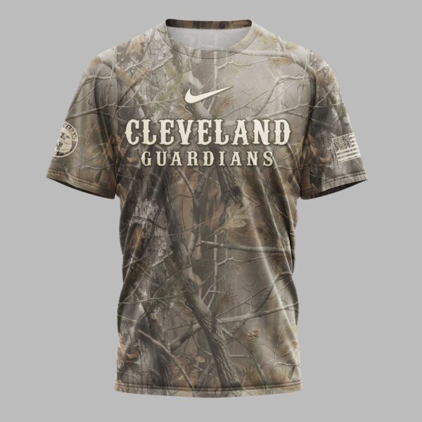Alternative view of Cleveland Guardians “Hunting in My Veins” Camo Premium T-Shirt LT0005