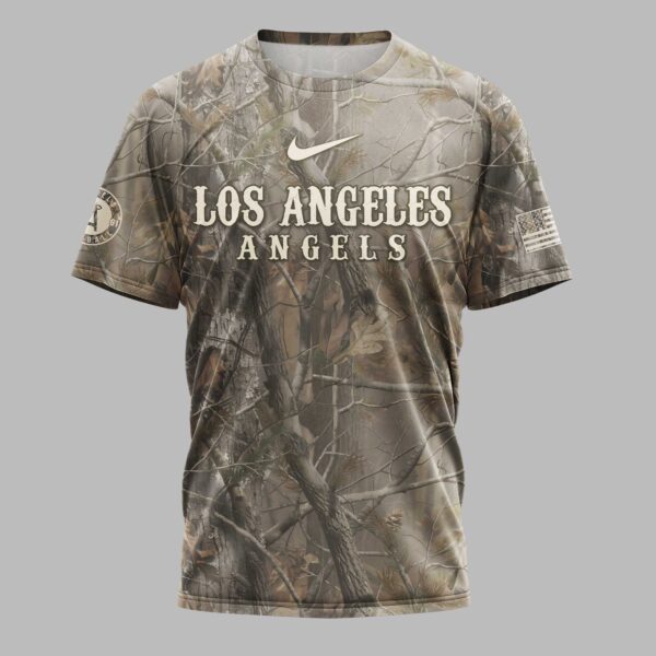 Alternative view of Los Angeles Angels “Hunting in My Veins” Camo Premium T-Shirt LT0005