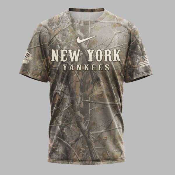 Alternative view of New York Yankees “Hunting in My Veins” Camo Premium T-Shirt LT0005