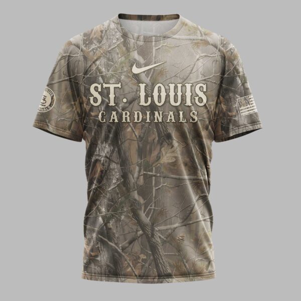 Alternative view of St. Louis Cardinals “Hunting in My Veins” Camo Premium T-Shirt LT0005