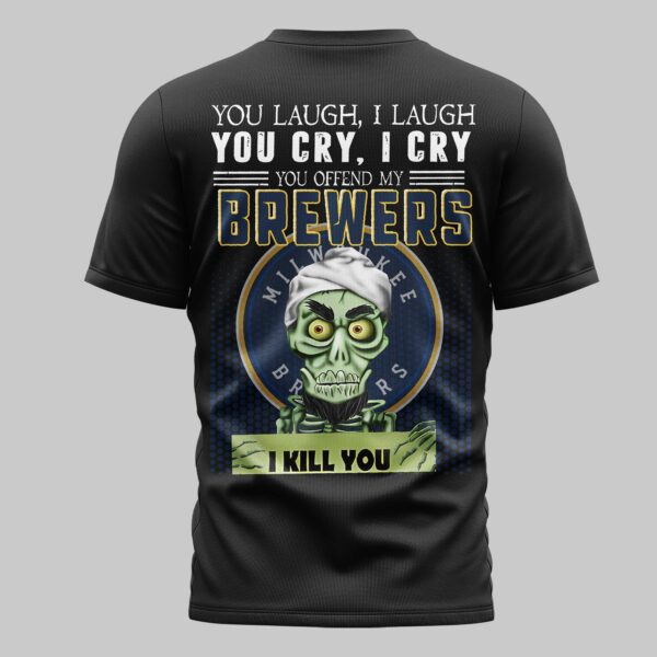 Alternative view of Milwaukee Brewers x Skull Mars Premium T-Shirt PL03