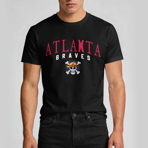 Alternative view of Atlanta Braves x One Piece Premium T-Shirt 011