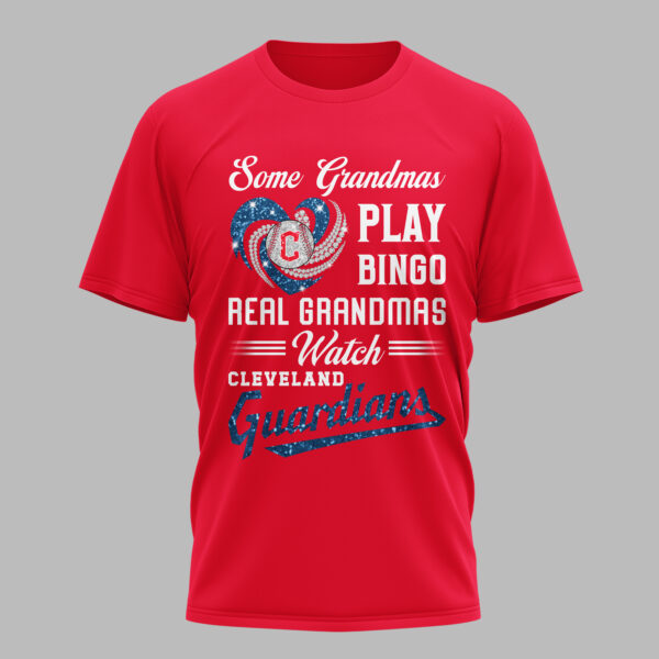 Cleveland Guardians X Heart Diamond Some Grandmas Play Bingo Real Grandmas Watch T Shirt PVT004